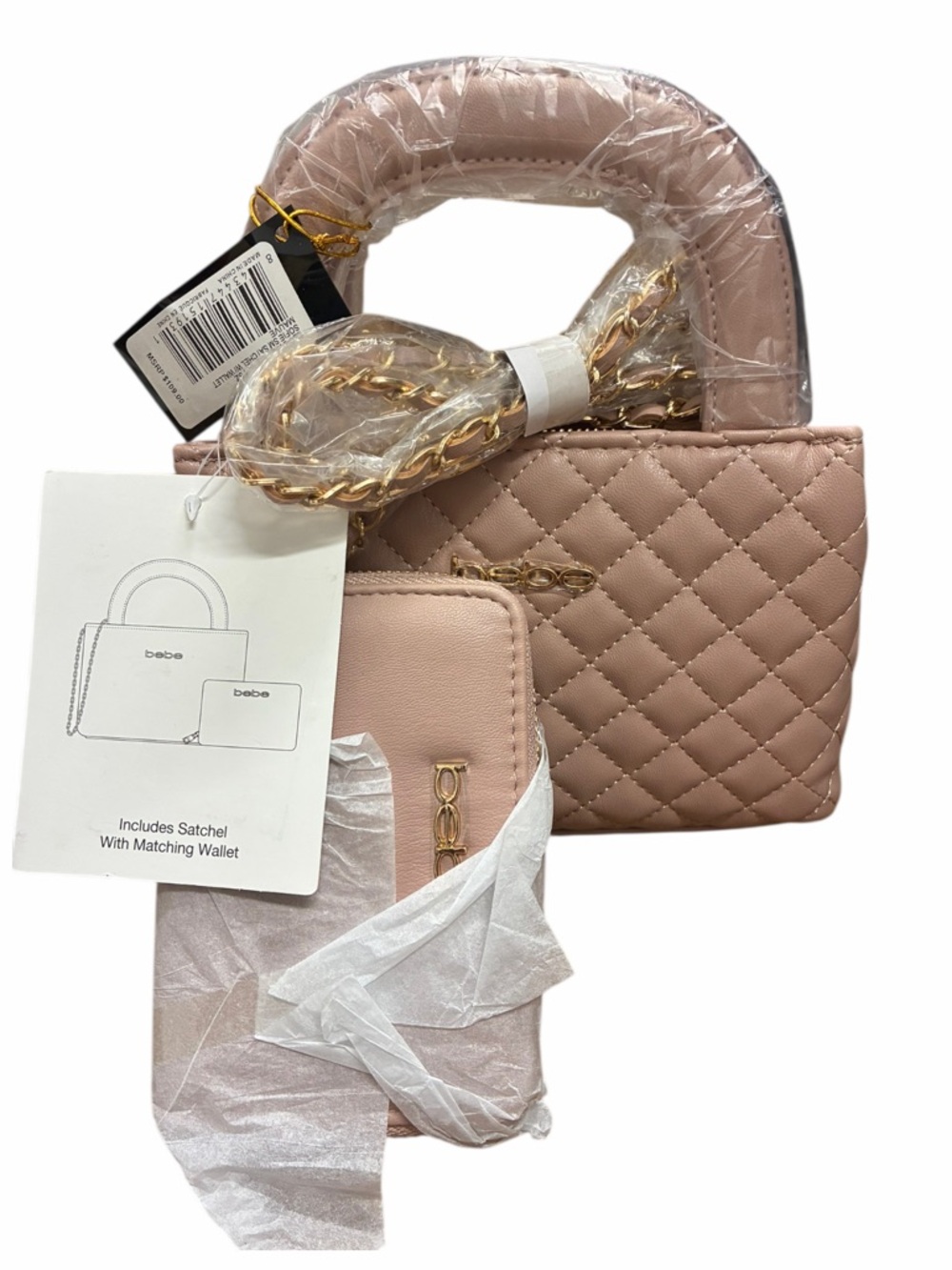 NWT Mauve Bebe Sofie Mini Satchel with Matching Wallet